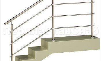 Три ригеля на сварке, круглый поручень и круглые стойки для крыльца в Алматы. Готовые проекты ПерилаГлавСнаб