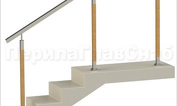 Нержавеющие ограждения без ригелей с квадратным поручнем и стойками с деревянными вставками в Алматы. Готовые проекты ПерилаГлавСнаб Нержавеющие ограждения без ригелей с квадратным поручнем и стойками с деревянными вставками в Алматы. Готовые проекты ПерилаГлавСнаб