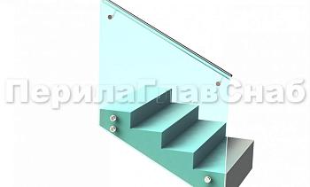 Ограждение с поручнем на выносе на точечном креплении на лестнице в Алматы. Готовые проекты ПерилаГлавСнаб