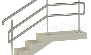 Нержавеющие ограждения с двойным поручнем без ригелей - вариант 1 в Алматы. Готовые проекты ПерилаГлавСнаб Нержавеющие ограждения с двойным поручнем без ригелей - вариант 1 в Алматы. Готовые проекты ПерилаГлавСнаб