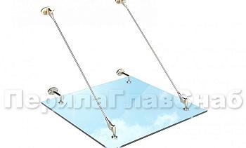 Стеклянный козырек на вантах в Алматы. Готовые проекты ПерилаГлавСнаб