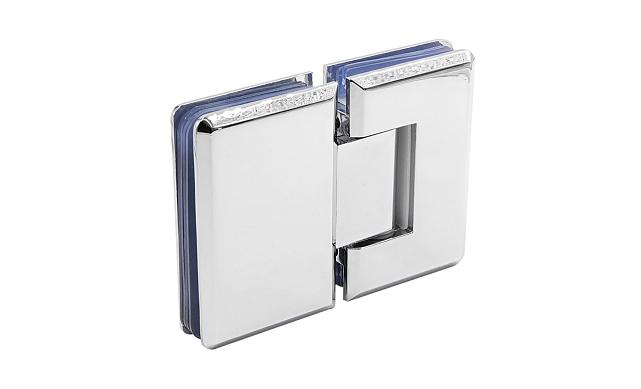 Петля для душевой кабины стекло-стекло 180° 90х55 мм цинк, полированная t303 PZn