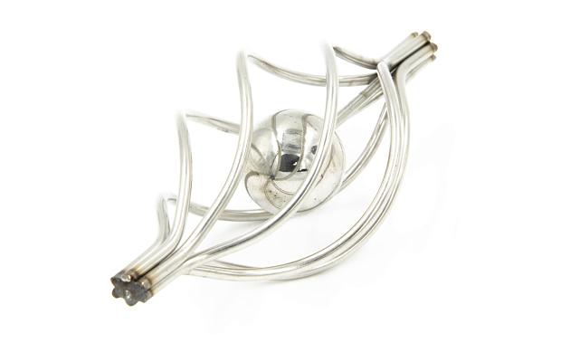 Декоративная вставка (корзинка) для стойки Ø25 мм с серебряным шаром k388-3 2