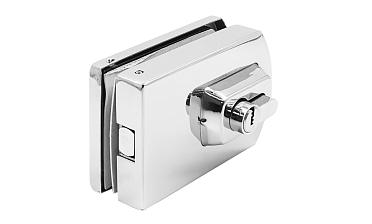 Замок для стеклянной двери вертикальный с ответной частью на стену и пол, полированный, вырез 15 t135 PSS купить в Алматы