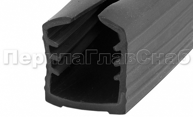 Уплотнитель в поручень с пазом 24х24 для стекла 8+8 мм, EPDM Фk303  Уплотнитель в поручень с пазом 24х24 для стекла 8+8 мм, EPDM Фk303