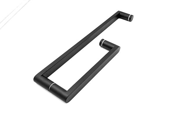 Ручка 225х425 круглая+квадратная труба AISI 304 черная t628 BL