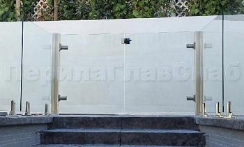 Зажимные двустворчатые калитки из нержавеющей стали со стеклом в Алматы. Готовые проекты ПерилаГлавСнаб