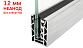 Комплект профиля зажимного для стекла 12мм и 6+6 , без отверстий, НЕАНОД. алюминий 100х60мм, т100-4-12 