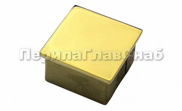 Заглушка для профильной трубы 40х40 мм, литая, полированная, под золото Фk224-88 Заглушка для профильной трубы 40х40 мм, литая, полированная, под золото Фk224-88