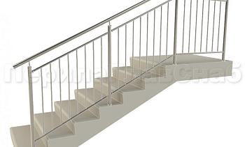 Нержавеющие ограждения для детских образовательных учреждений  с вертикальным заполнением “Частокол” - вариант №2 в Алматы. Готовые проекты ПерилаГлавСнаб