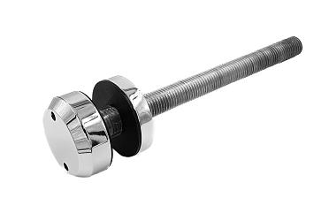 Стеклодержатель Ø50х10х18, шпилька М16х205 мм, для стекла 8-40 мм, AISI (201), с возможностью регулировки выноса до 65 мм, для торцевого крепления стекла, полированный, литой k277-3 купить в Алматы