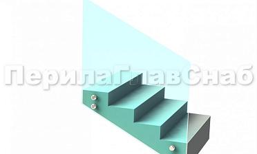 Ограждение без поручня на точечном креплении на лестнице купить в Алматы