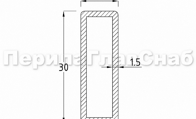 Трек прямоугольный 30х10 длина 3000 мм, полированный t440 PSS 2