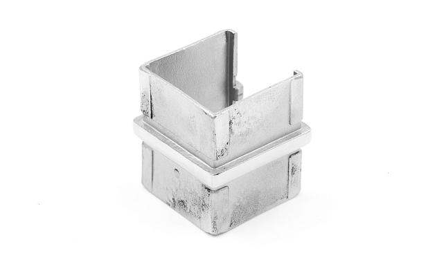 Соединитель для поручня с пазом 40х40 мм, полированный, (AISI 304) k545 3