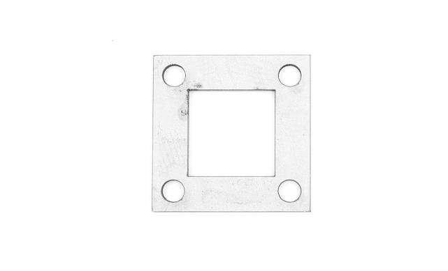 Фланец стойки 75 х75 х 5 (4,3) х AISI304, 4 отв. М10, с центральным отверстием k115-6 4