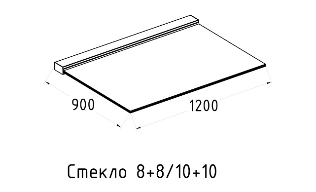 Козырек на алюминиевом профиле ,вынос до 950мм k671-100-1.2 2 Козырек на алюминиевом профиле ,вынос до 950мм k671-100-1.2 2