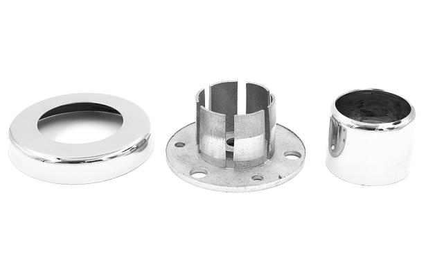 Цанга под трубу Ø42.4 мм, полированная #600, AISI 304, 3 отв. Ø7 мм, 3 отв. Ø9 мм, k334 4