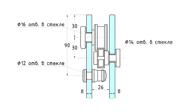 Комплект раздвижной системы для стеклянной душевой, цинк, черный t401 BZn 2  Комплект раздвижной системы для стеклянной душевой, цинк, черный t401 BZn 2