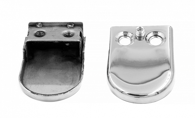 Стеклодержатель штампованный под стекло 10 мм (5+5 мм), под стойку Ø38.1 мм (39х24х55), полированный (AISI 304) k538-10 7 Стеклодержатель штампованный под стекло 10 мм (5+5 мм), под стойку Ø38.1 мм (39х24х55), полированный (AISI 304) k538-10 7