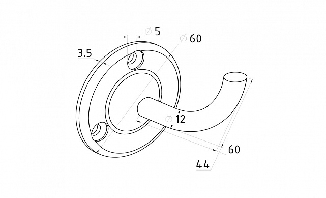 Пристенок без ложемента, литой, (AISI 304) k233 2 Пристенок без ложемента, литой, (AISI 304) k233 2