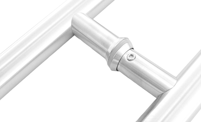 Ручка для стеклянной двери рейлинг двухсторонняя для стекла 8-12 мм, 25x275x450 мм, шлифованная t633-450 SSS 4 Ручка для стеклянной двери рейлинг двухсторонняя для стекла 8-12 мм, 25x275x450 мм, шлифованная t633-450 SSS 4