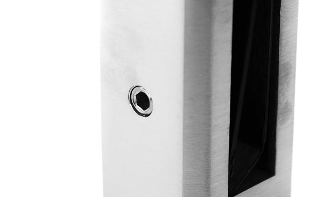 Стеклодержатель напольный 45х50х160 мм, литой, плоский, без сверления, нержавеющая сталь AISI 304, шлифованная Фk275-3 5