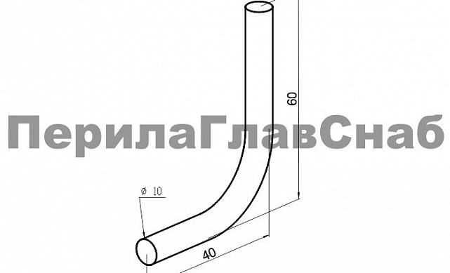 Гнутик 60х40 мм из прутка Ø10 мм Ф-0288 2 Гнутик 60х40 мм из прутка Ø10 мм Ф-0288 2