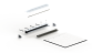 Комплект профиля козырькового анодированного, для стекла 20 мм (10+10 мм), 1000 мм  k300-20-1000