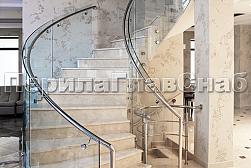 Стеклянные перила для винтовых лестниц в Алматы. Готовые проекты ПерилаГлавСнаб - фото 14