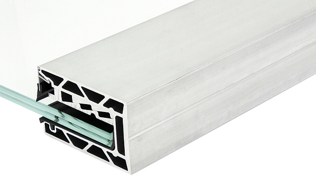 Комплект профиля зажимного для стекла 16мм и 8+8 , без отверстий, НЕАНОД. алюминий 100х60мм, т100-4-16  6