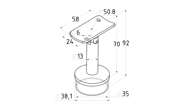 Наконечник палец регул. 65 мм, с ложементом, Ø38.1х1.5хAISI 304 #600 k006-2 2 Наконечник палец регул. 65 мм, с ложементом, Ø38.1х1.5хAISI 304 #600 k006-2 2