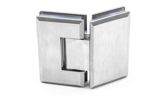 Петля для душевой стекло-стекло 90х55 мм, 135°, нержавеющая сталь AISI 304, шлифованная t302 SSS 6 Петля для душевой стекло-стекло 90х55 мм, 135°, нержавеющая сталь AISI 304, шлифованная t302 SSS 6