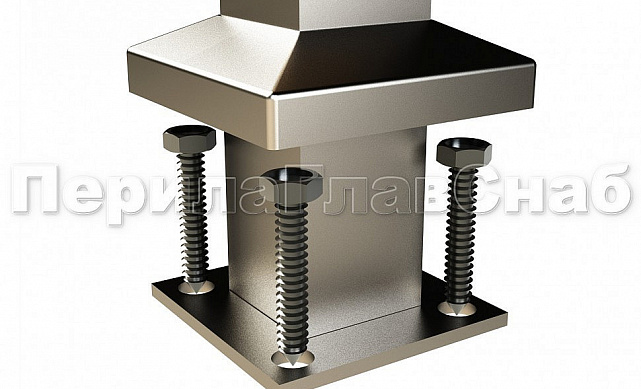 Готовая стойка 40х40х950 мм, деревянная, со вставками из нержавеющей стали 2х100 мм с 2 пластинчатыми стеклодержателями, под золото k740-2-G 4 Готовая стойка 40х40х950 мм, деревянная, со вставками из нержавеющей стали 2х100 мм с 2 пластинчатыми стеклодержателями, под золото k740-2-G 4