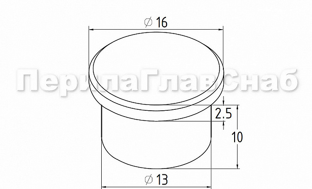 Заглушка точеная для трубы Ø16 мм полированная (AISI 304) k040-3  2 Заглушка точеная для трубы Ø16 мм полированная (AISI 304) k040-3  2