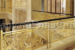 Латунные перила под золото в Алматы. Готовые проекты ПерилаГлавСнаб - фото 16