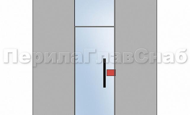 Защелка с ответной частью на стену и пол, шлифованная, вырез 17 t138 SSS 3