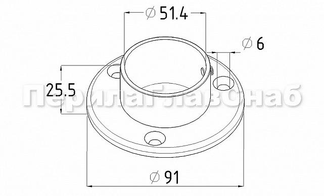 Фланец для трубы Ø50.8 мм, Ø90х3 мм, полированный, литой, золото k022-88 4
