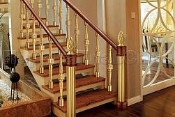 Латунные перила под золото в Алматы. Готовые проекты ПерилаГлавСнаб - фото 7