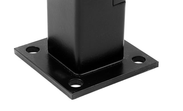 Стеклодержатель литой напольный, плоский 50х50х190 мм, для стекла 10-12 мм, черный RAL9005 мат, AISI 304  Фk275-2- BL 4