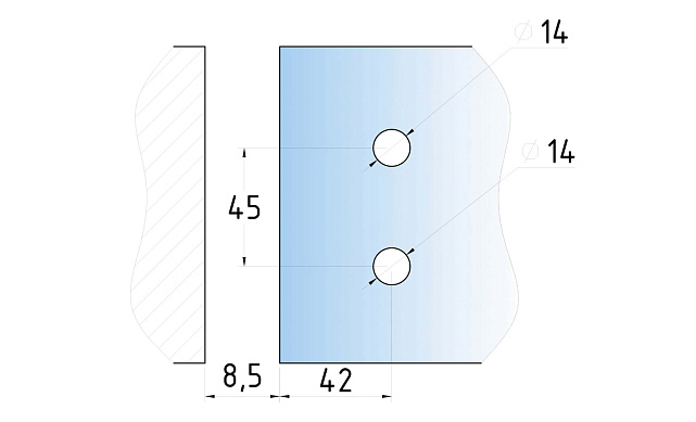 Петля стена-стекло 90°, односторонняя, без реза, нерж., полир. t315 PSS 2 Петля стена-стекло 90°, односторонняя, без реза, нерж., полир. t315 PSS 2