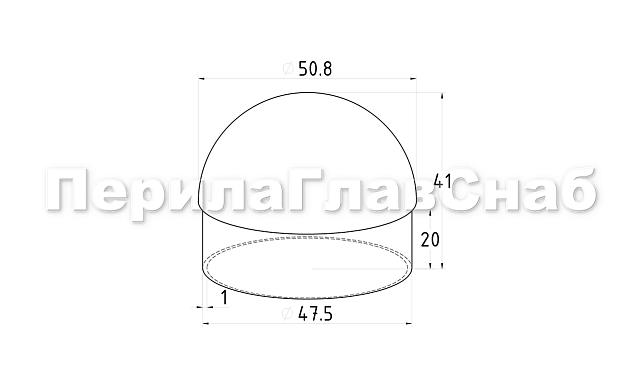 Заглушка сферическая для трубы Ø50.8х1.45 мм (AISI 304) k092-2 3