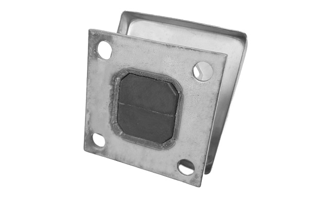 Cтеклодержатель напольный, плоский 45х50х160 мм, для стекла 10 - 12 мм, полированный, без сверления стекла AISI 201 k282-201 2 Cтеклодержатель напольный, плоский 45х50х160 мм, для стекла 10 - 12 мм, полированный, без сверления стекла AISI 201 k282-201 2