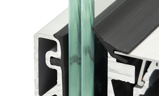 Комплект профиля зажимного для стекла 16мм и 8+8 , без отверстий, НЕАНОД. алюминий 100х60мм, т100-4-16  7