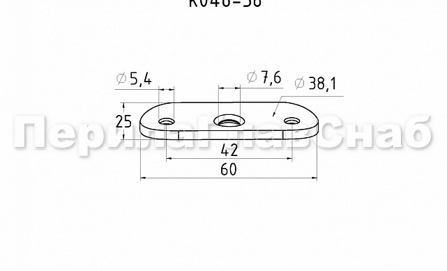 Лодочка (ложемент) под поручень Ø38,1 мм, литой, полированный, нержавеющая AISI 304 k046-38 2