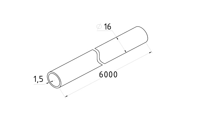 Труба круглая нержавеющая AISI 201, Ø16х1.5х6000 мм, полированная 600GRIT k813 2 Труба круглая нержавеющая AISI 201, Ø16х1.5х6000 мм, полированная 600GRIT k813 2