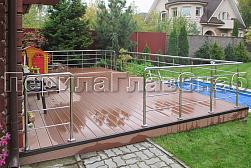 Ограждения из нержавеющей стали с тремя ригелями в Алматы. Готовые проекты ПерилаГлавСнаб - фото 18