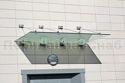 Стеклянные козырьки на вантах в Алматы. Готовые проекты ПерилаГлавСнаб - фото 29