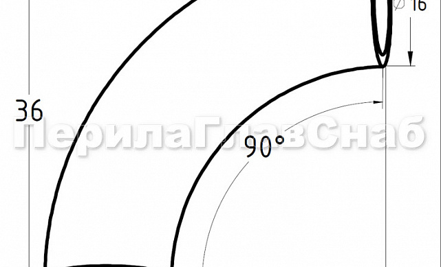 Отвод ригеля под сварку Ø16.0х1 мм, полированный, (AISI 304) k205 2 Отвод ригеля под сварку Ø16.0х1 мм, полированный, (AISI 304) k205 2