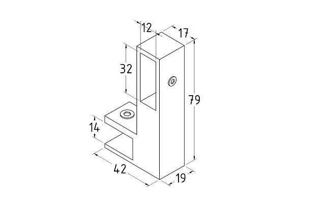 Коннектор труба-стекло, для трубы 30х10, шлиф. t466 SSS 2