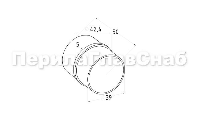 Соединитель трубы Ø42.4х1.45 мм, внутренний, (AISI 304) k382 2